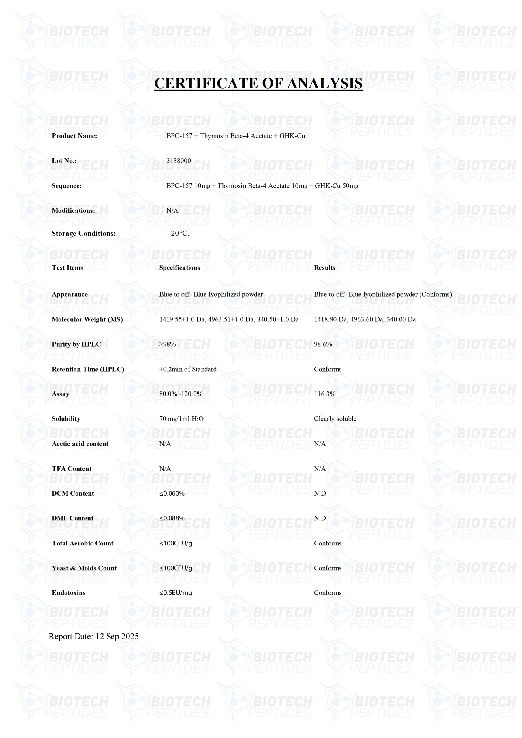 BPC-157 & TB-500 & GHK-Cu Blend (70mg) - Image 2