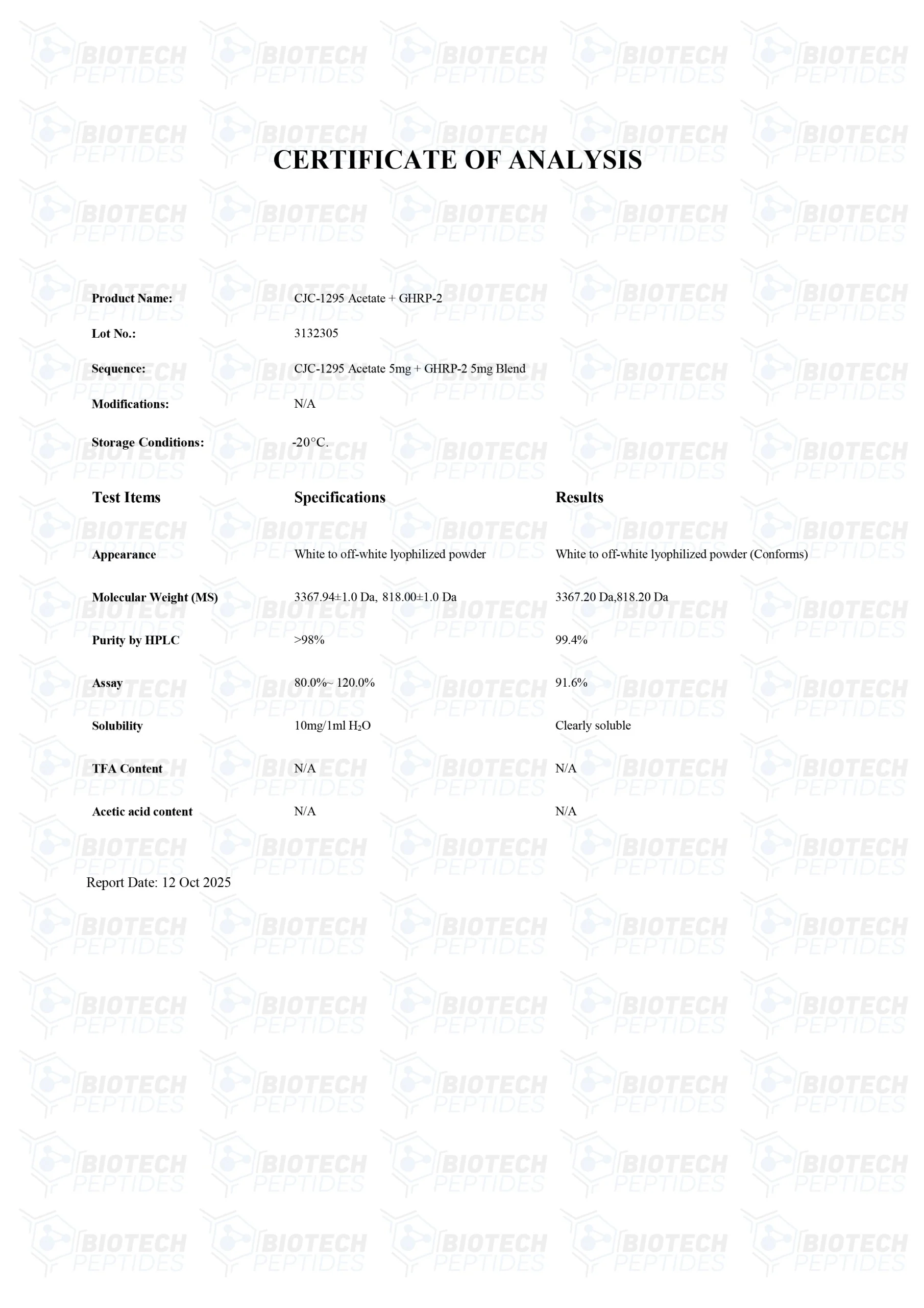 CJC-1295 & GHRP-2 Blend (10mg) - Image 2