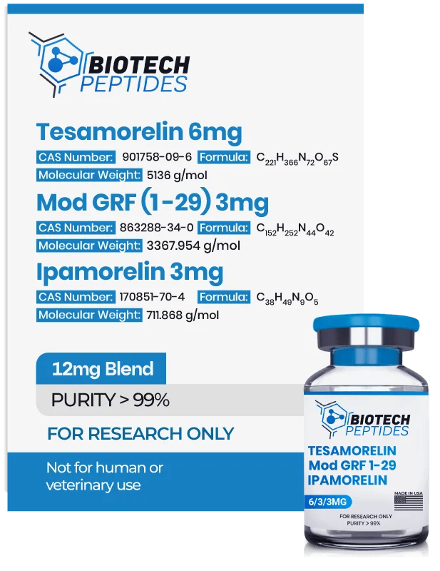 Tesamorelin & CJC-1295 (Mod GRF 1-29) & Ipamorelin Blend (12mg)